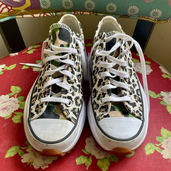Converse Run Star Hike Low Leopard\Camo Platform Sneakers - Picture 2 of 3